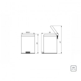 Lixeira Inox com pedal 05 Litros - Tramontina