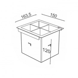 Porta Talheres 15x15cm p/ Canal Organizador Úmido Debacco 