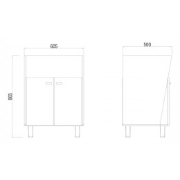 Tanque Inox com Balcão 500 Cor Branco 60x50x86cm 48 Litros - GhelPlus