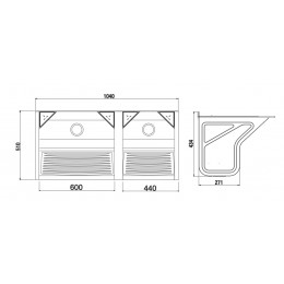 Super Tanque Inox Duplo 104x50x43cm 114 Litros - GhelPlus