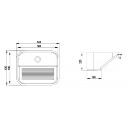 Tanque Inox Sobrepor 50x40x20cm 27 Litros- Construinox