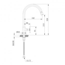 Torneira para Cozinha Mesa Bica Alta Móvel - WJ1131-219A