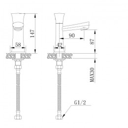 Torneira para Lavatório de Mesa Dubai - WJ1211-183A