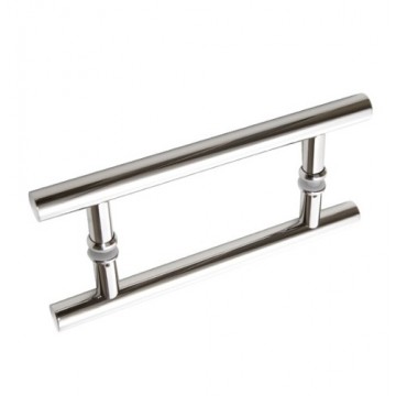 Puxador Inox Duplo Tipo H Tubular 50cm